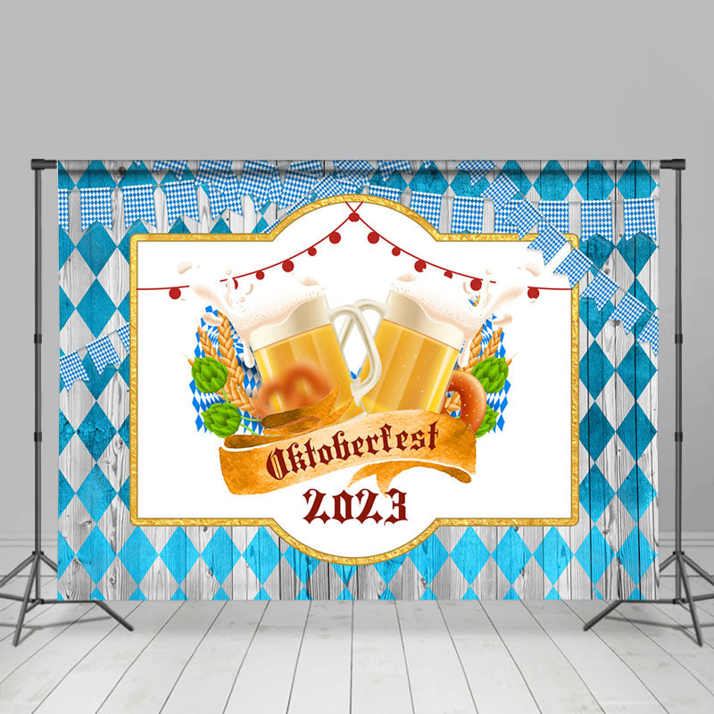Lofaris Wood Blue Diamond Oktoberfest 2023 Party Backdrop