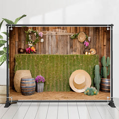 Lofaris Wood Board Cactus Western Architecture Backdrop