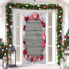 Lofaris Wood Board Christmas Ball Gifts Snowflake Door Cover