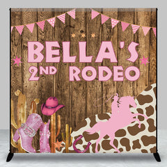 Lofaris Wood Cowgirl Rodeo Custom Name 2nd Birthday Backdrop