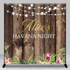 Lofaris Wood Floral Light Custom Name Havana Night Backdrop