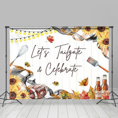 Lofaris Wood Lets Tailgate And Celebrate Invitation Backdrop