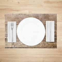 Lofaris Wood Plank Grain Texture Dining Set Of 4 Placemats