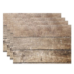 Lofaris Wood Plank Grain Texture Dining Set Of 4 Placemats