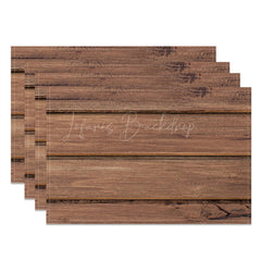 Lofaris Wood Plank Grain Texture Fabric Set Of 4 Placemats