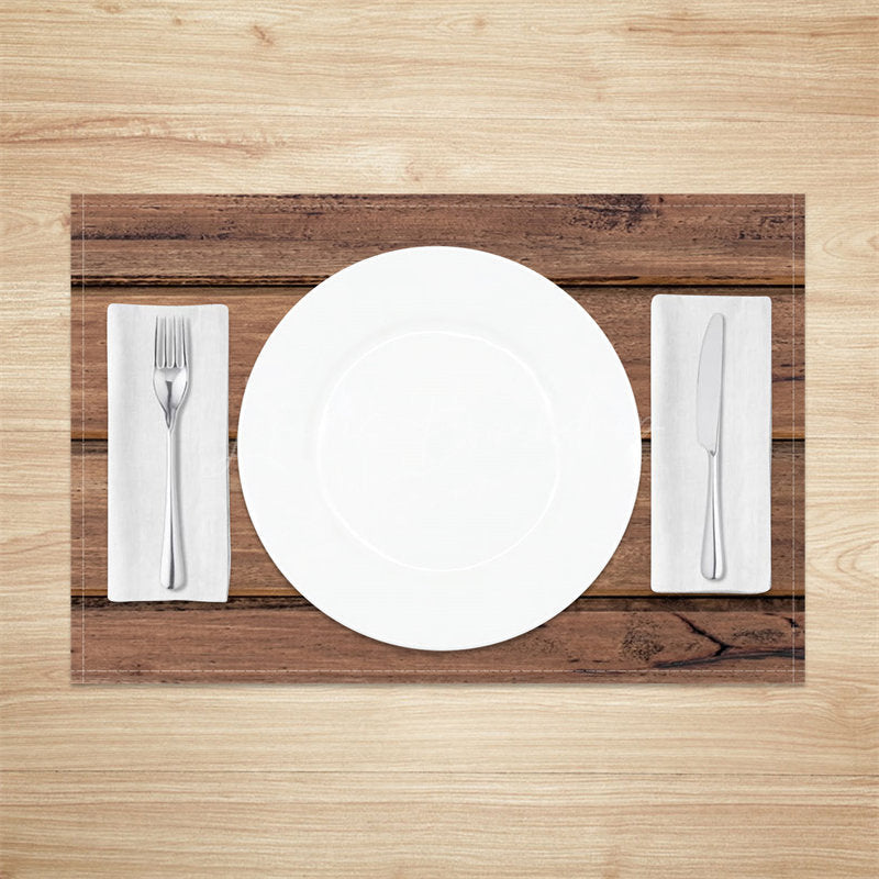 Lofaris Wood Plank Grain Texture Fabric Set Of 4 Placemats