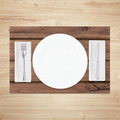 Lofaris Wood Plank Grain Texture Fabric Set Of 4 Placemats