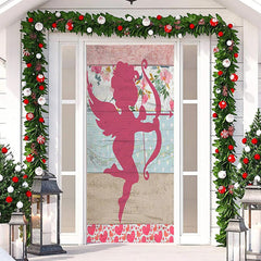 Lofaris Wood Texture Cupid Valentines Love Gift Door Cover