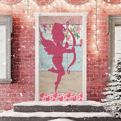 Lofaris Wood Texture Cupid Valentines Love Gift Door Cover