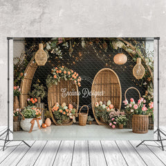 Lofaris Wooden Arch Black Wall Floor Photo Studio Backdrop