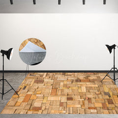 Lofaris Wooden Blocks Stacked Photography Floor Backdrop