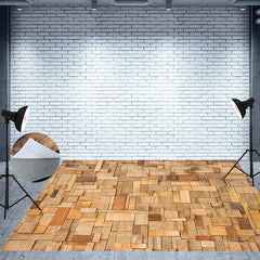 Lofaris Wooden Blocks Stacked Photography Floor Backdrop