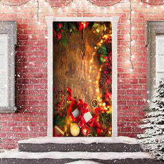 Lofaris Wooden Board Glitter Light Warm Christmas Door Cover