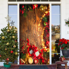 Lofaris Wooden Board Glitter Light Warm Christmas Door Cover