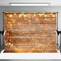 Lofaris Wooden Board Golden Glitter Bokeh Party Backdrop