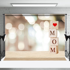 Lofaris Wooden Cube Bokeh Lights Happy Mothers Day Backdrop