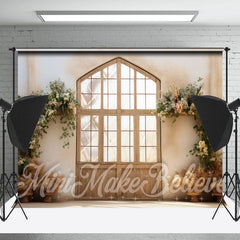 Lofaris Wooden Frame Door Flowers Photo Retro Wall Backdrop