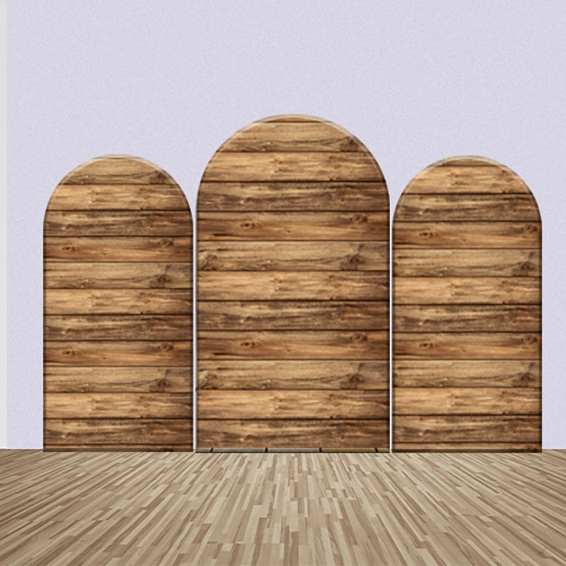 Lofaris Wooden Horizontal Stripes Simple Arch Backdrop Kit