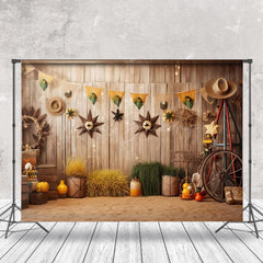 Lofaris Wooden House Vintage Haystack Fall Backdrop