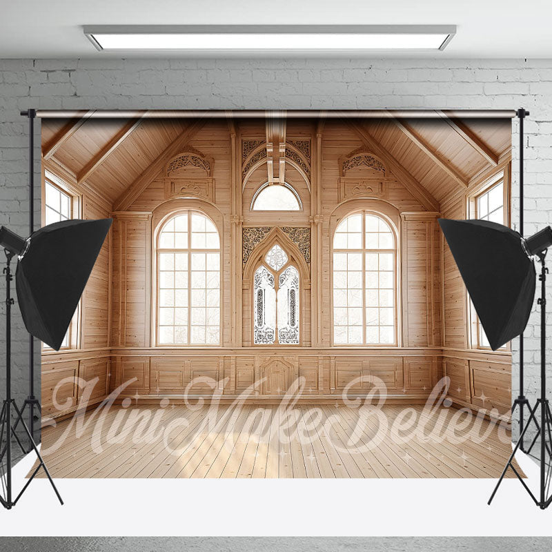 Lofaris Wooden House With Floor Interior Photography Backdrop