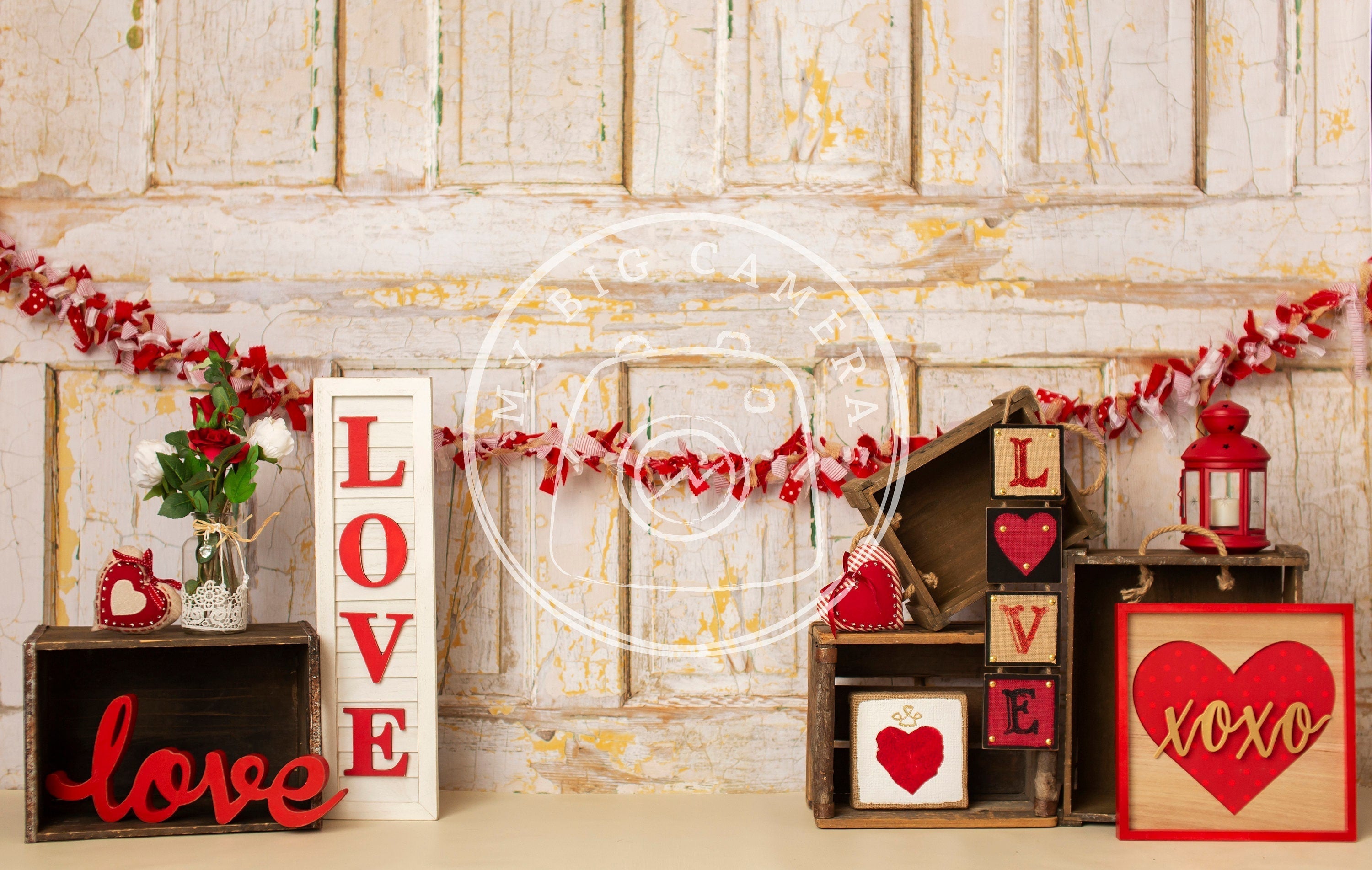 Lofaris Wooden Mini Sessions Photography Valentines Day Backdrop