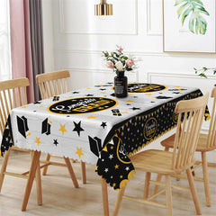 Lofaris Wooden Star Bachelor Cap Congrats Grad Tablecloth