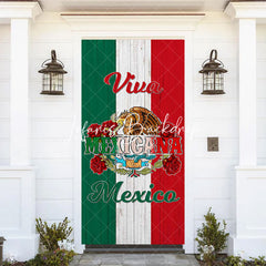 Lofaris Wooden Stripe Eagle Viva Mexican Birthday Door Cover