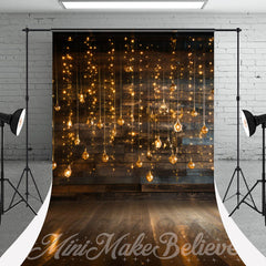 Lofaris Wooden Wall Lamp Bulb Sparkling Photo Shoot Backdrop