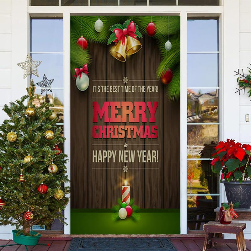 Lofaris Wooden Wall New Year Merry Christmas Door Cover