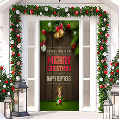 Lofaris Wooden Wall New Year Merry Christmas Door Cover