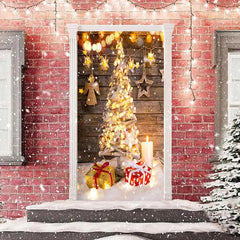 Lofaris Wooden Wall Sparkle Light Tree Christmas Door Cover