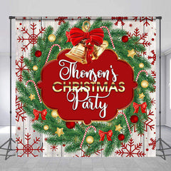 Lofaris Wreath Snowflake White Wood Custom Christmas Backdrop