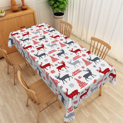 Lofaris Xmas Tree Reindeer Patterns Christmas Tablecloth