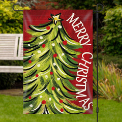 Lofaris Xmas Tree Winter Holiday Merry Christmas Garden Flag