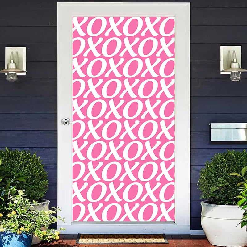 Lofaris Xoxo Repeat Letters Pink Valentines Day Door Cover