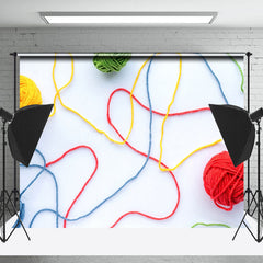 Lofaris Yello Red Ball Of Yarn Birthday Backdrop For Photo