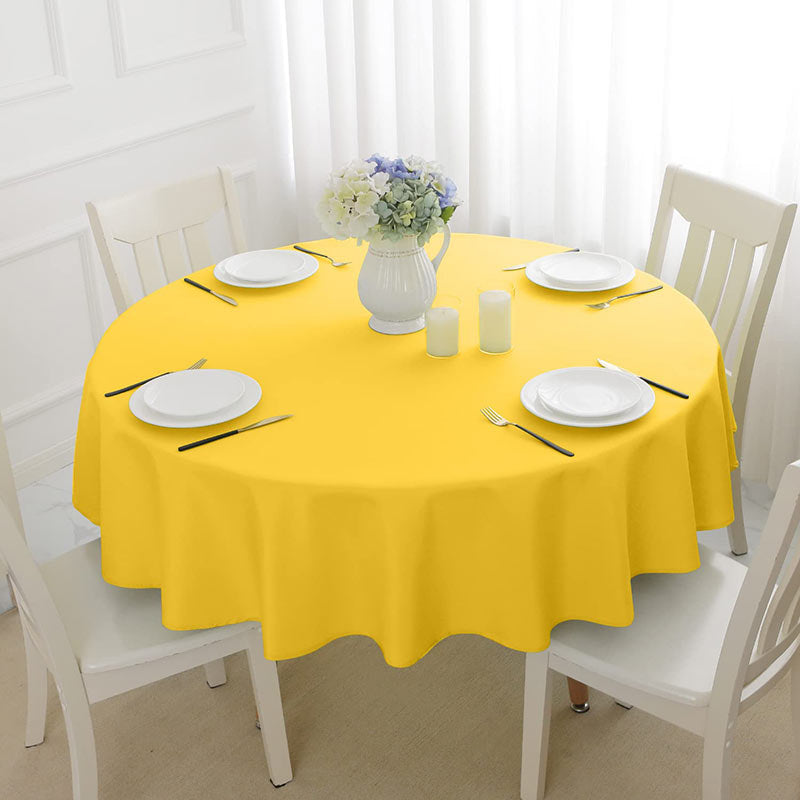 Lofaris Yellow 180 GSM Polyester Round Banquet Tablecloth