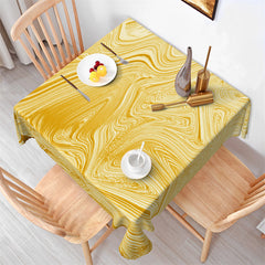 Lofaris Yellow Abstract Grain Elegant Square Tablecloth