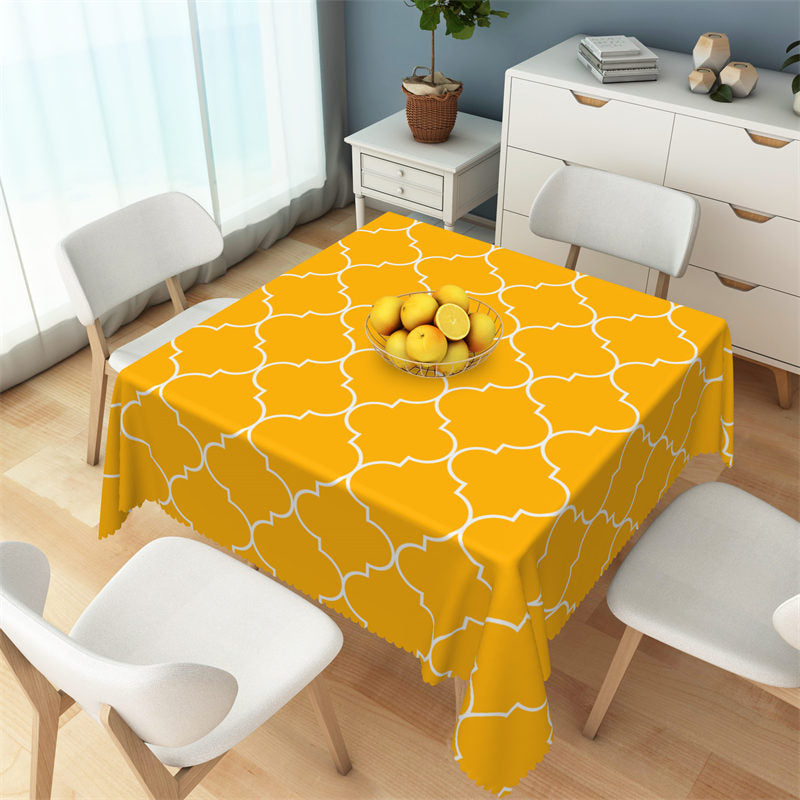 Lofaris Yellow Argyle Patterns Square Dining Tablecloth