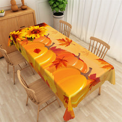 Lofaris Yellow Author Pumpkins Sunflower Kitchen Tablecloth