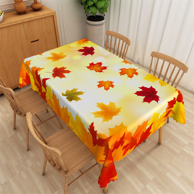 Lofaris Yellow Autumn Maple Leaves Tablecloth For Picnic