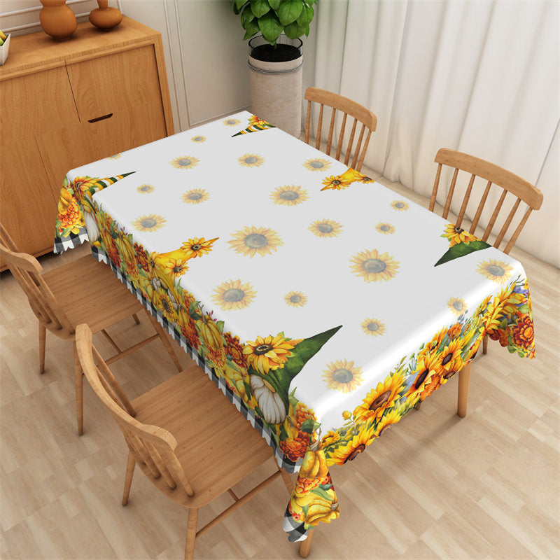 Lofaris Yellow Autumn Sunflower Thanksgiving Tablecloth