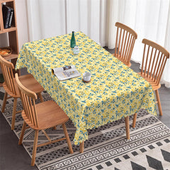 Lofaris Yellow Blue Flower Decorative Rectangle Tablecloth