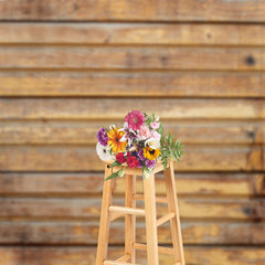 Lofaris Yellow Brown Faded Wood Backdrop For Photography