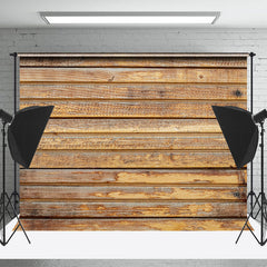 Lofaris Yellow Brown Faded Wood Backdrop For Photography