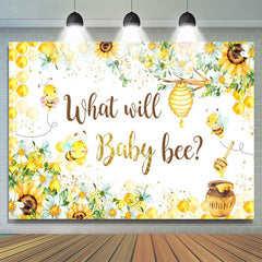 Lofaris Yellow Floral Honeycomb Bees Gender Reveal Backdrop