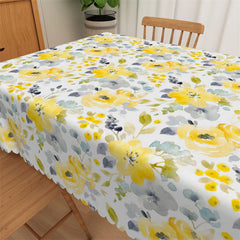 Lofaris Yellow Floral Pastoral Style Colorful Tablecloth