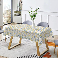 Lofaris Yellow Flowers Rectangle Tablecloth for Kitchen