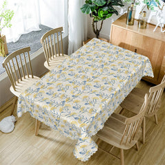 Lofaris Yellow Flowers Rectangle Tablecloth for Kitchen