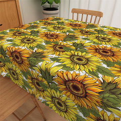 Lofaris Yellow Gorgeous Sunflower Field Picnic Tablecloth